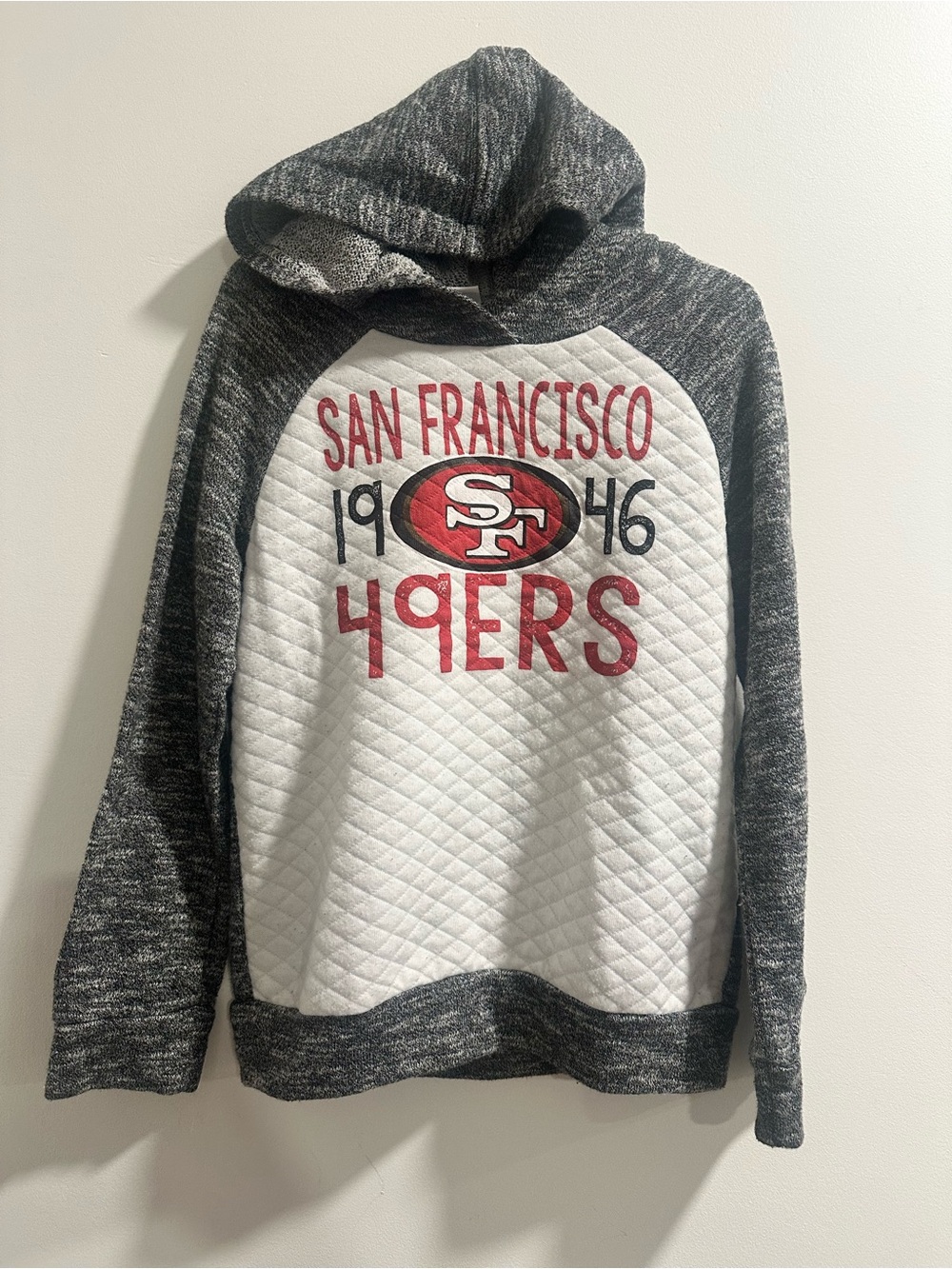 NFL San Francisco 49ers Quilted Pullover Hoodie - Child Girls Size 6